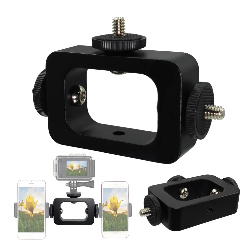 3 Position In 1 Holder Head Mount Flash Bracket Adapter Light Stand Holding 1/4 Screw For Gopro Dji DSLR Selfie Action Camera Vue