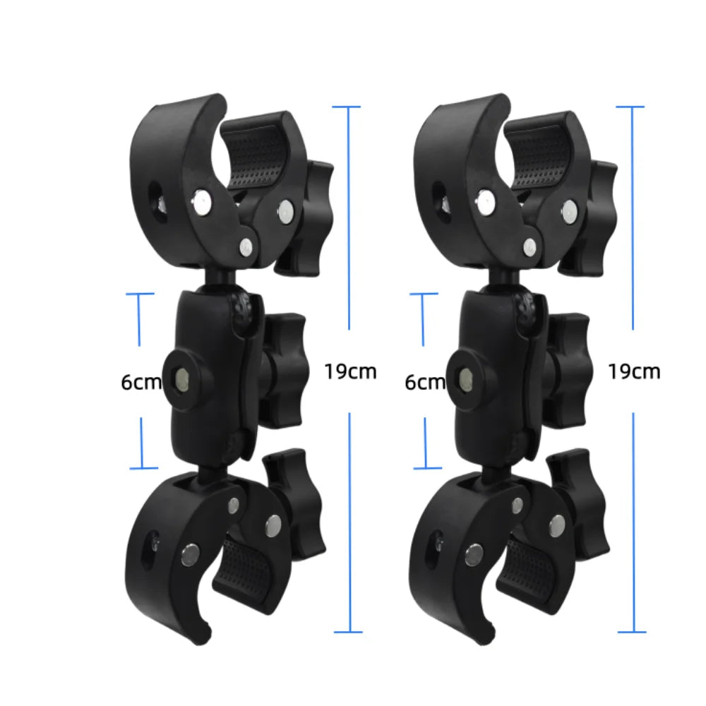 Double Head Clamp Kit For Insta360 X5 X4 X3 Motorcycle Bicycle Double Clip Bracket for GoPro 13 12 Action Camera Accessories Vue Set 2
