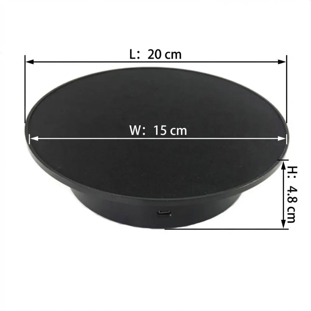 360-Degree Rotation Rotating Display Stand Mirror Base USB Powered Electric Display Cabinet Stable Load-Bearing Vue
