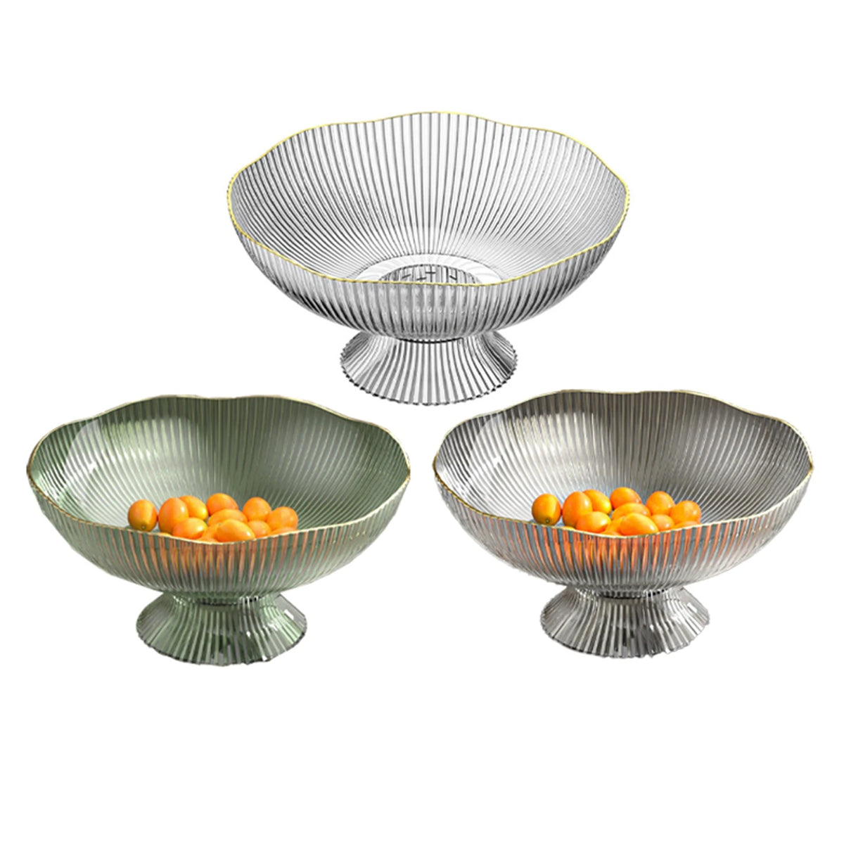 Draining Fruit Plate Luxurious Plastic Footed Fruit Bowl Beautiful Healthy with Draining Hole for Coffee Table for Living Room Vue