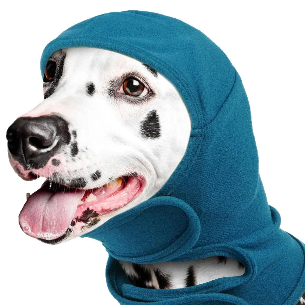 Soothing Head Cover Warm Dog Calming Hood Washable Adjustable Dog Windproof Hat Breathable Comfortable Dog Ear Cover Travel Vue Blue L