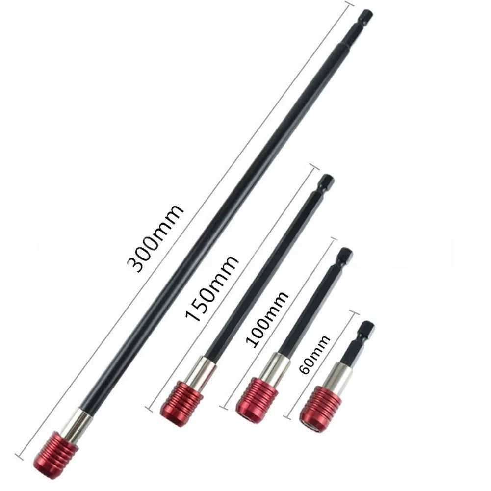 4-Piece Hex Drill Bit Extension Set | 60–300mm Quick-Release Rods Drill Bit Extension Set Vue China Mainland