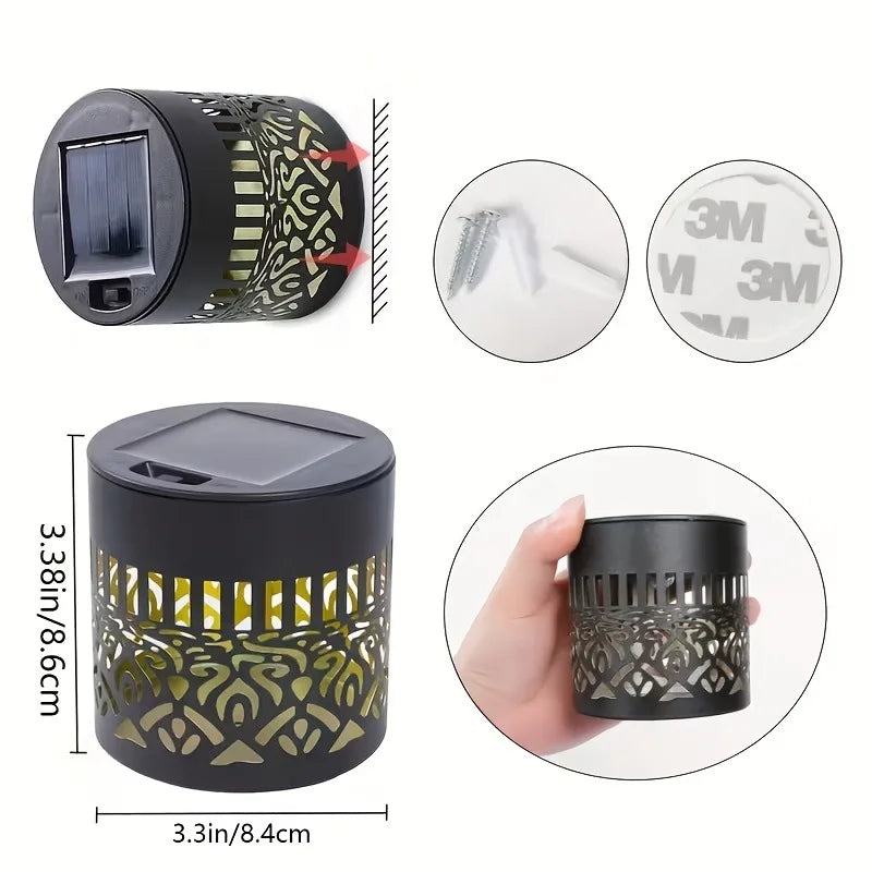 Solar Mandala Design Outdoor Wall Light Waterproof Decorative Garden Lamp for Patio Fence Yard Entryway Balcony Vue