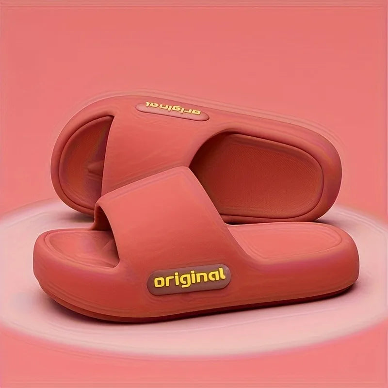 Men's & Women's Anti-Slip EVA Flip Flops - Lightweight Quick-Dry Comfortable Durable Slippers, All-Season Indoor Outdoor Beach Vue Red 38-39