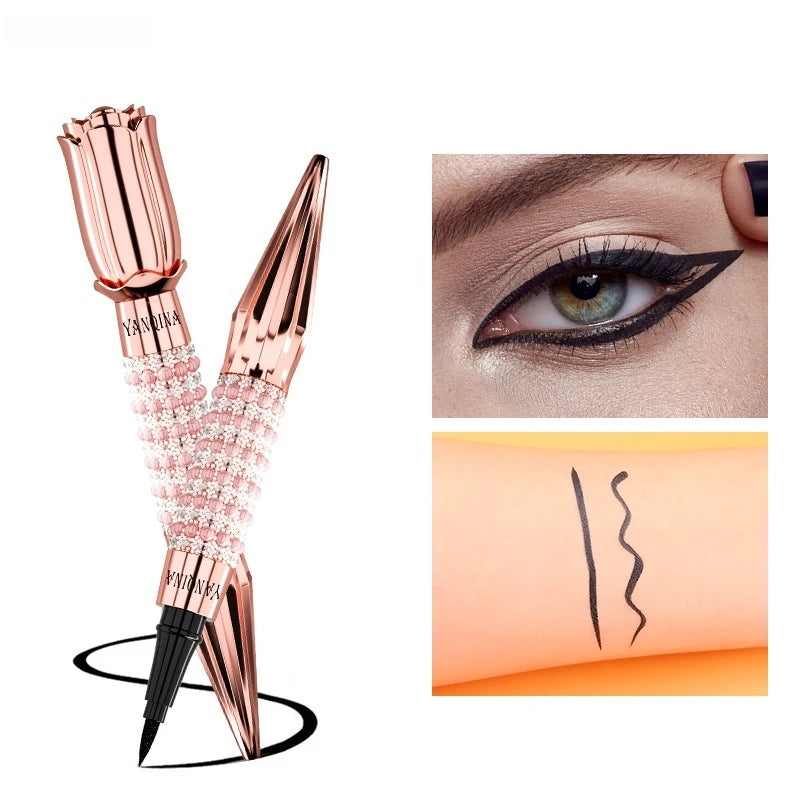 Yanqina Precision Liquid Eyeliner Pen - Long-Lasting, Waterproof, Smudge-Proof, Quick-Drying Black Eyeliner with a Shiny Design Vue