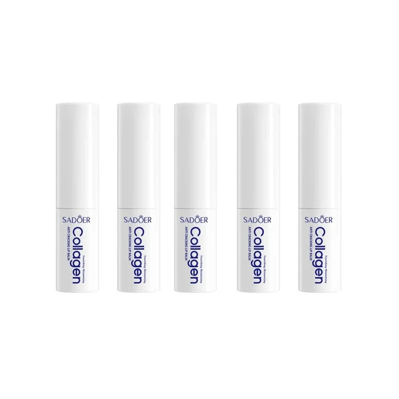 Collagen Moisturizing Lip Balm, Nourishing and Anti-Cracking, Long-Lasting Hydration, Moisturizes Lips Vue 5Pcs