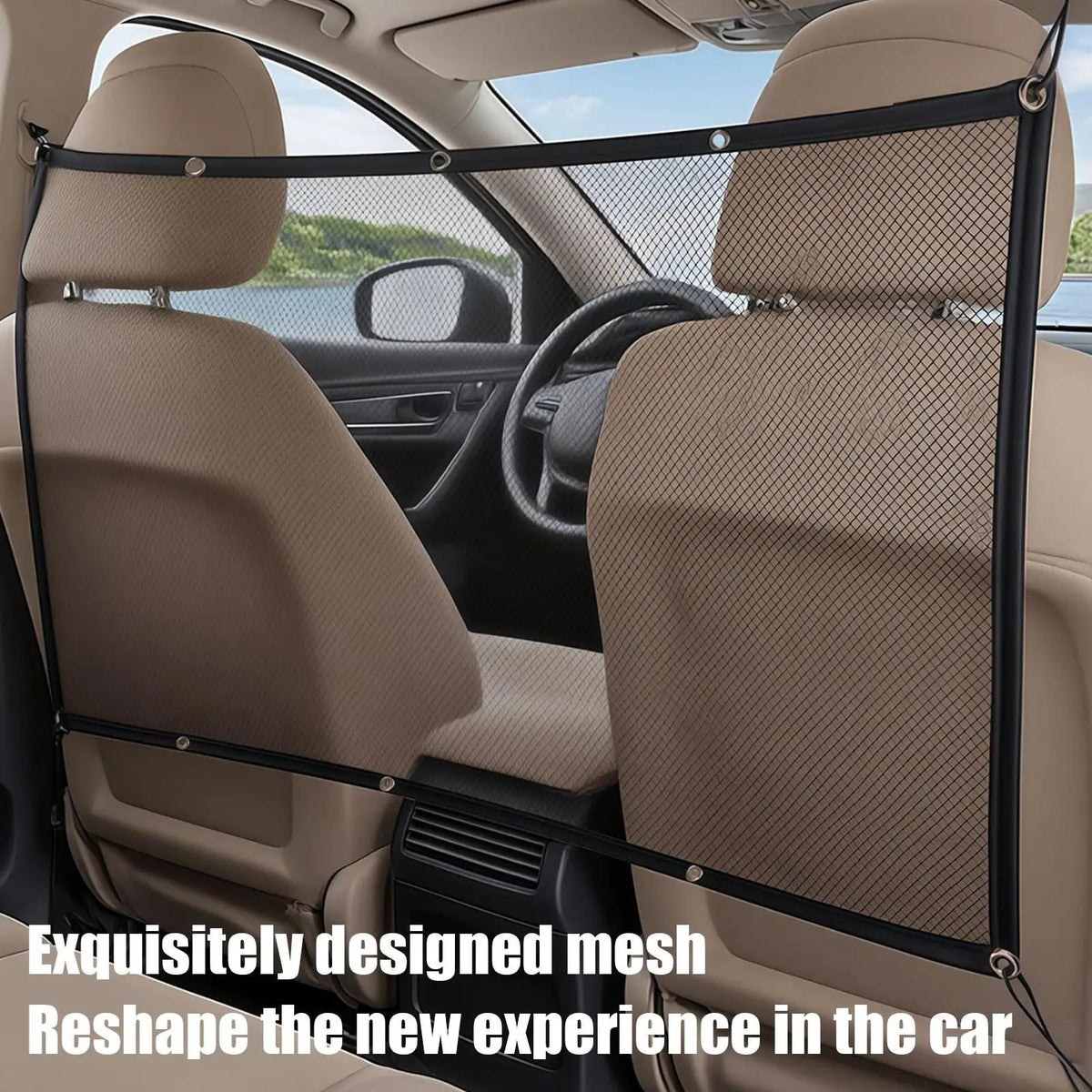 116x76cm Dog Net Adjustable Truck Divider Back Seat Barrier Heavy-Duty Foldable Isolation Net Car Accessories for Safe Driving Vue