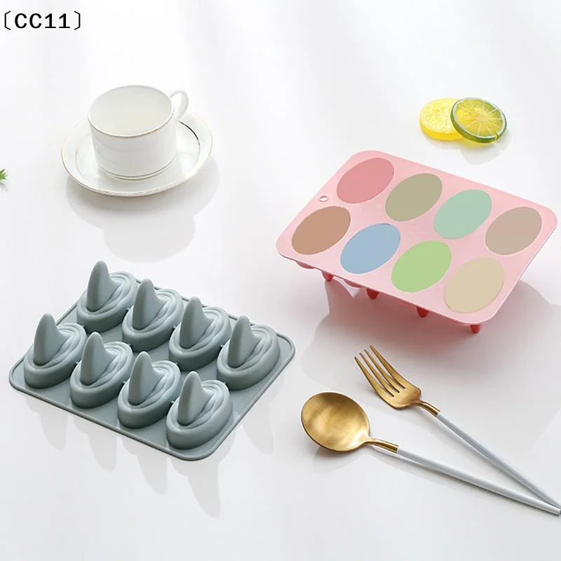 8-hole Shark Fin Shape Cake Silicone Mold Three-dimensional Ice Grid Chocolate Mould Baking Accessories〔CC11〕 Vue