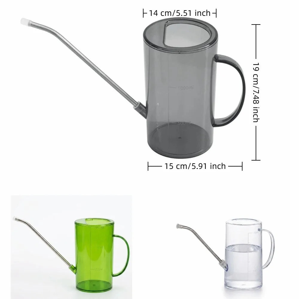Large Capacity Plant Watering Kettle Transparent with Scale Long Nozzle Watering Kettle Plastic Leak-Proof Watering Can Vue