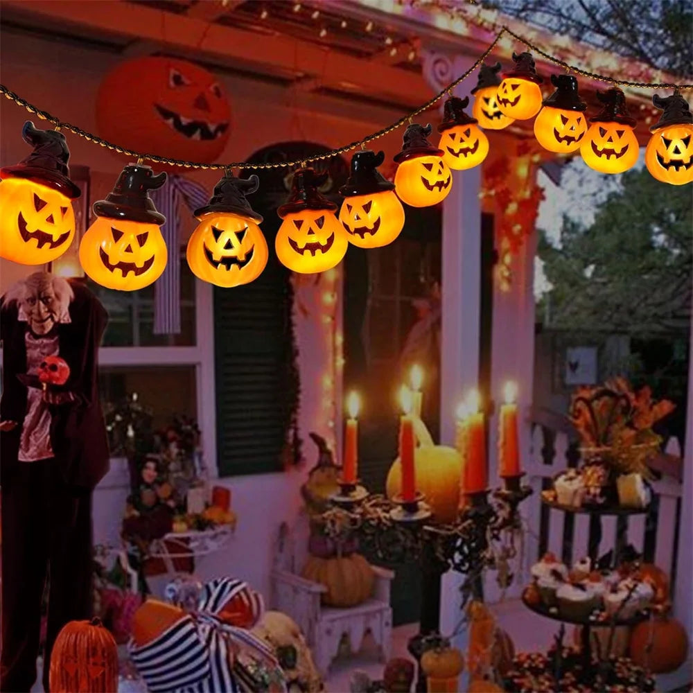 Solar Pumpkin Lights Halloween Decorations Outside Newest Spooky Pumpkin Lights String for Outdoor Halloween Yard Decoration Vue