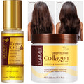50ml Power Oil And 220ml Hair Mask Prevent Dryness Split Ends Repair Damage Frizz Tangles 5 Seconds Soft Smooth Care Vue Default Title