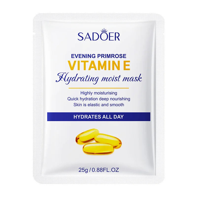 10 Pieces of Evening Primrose Vitamin E High-Moisturizing Hydrating Mask, Which Replenishes Skin Moisture, Moisturizes, Softens, and Beautifies the Skin, and Helps Improve Dry and Rough Skin. Vue 10Pcs