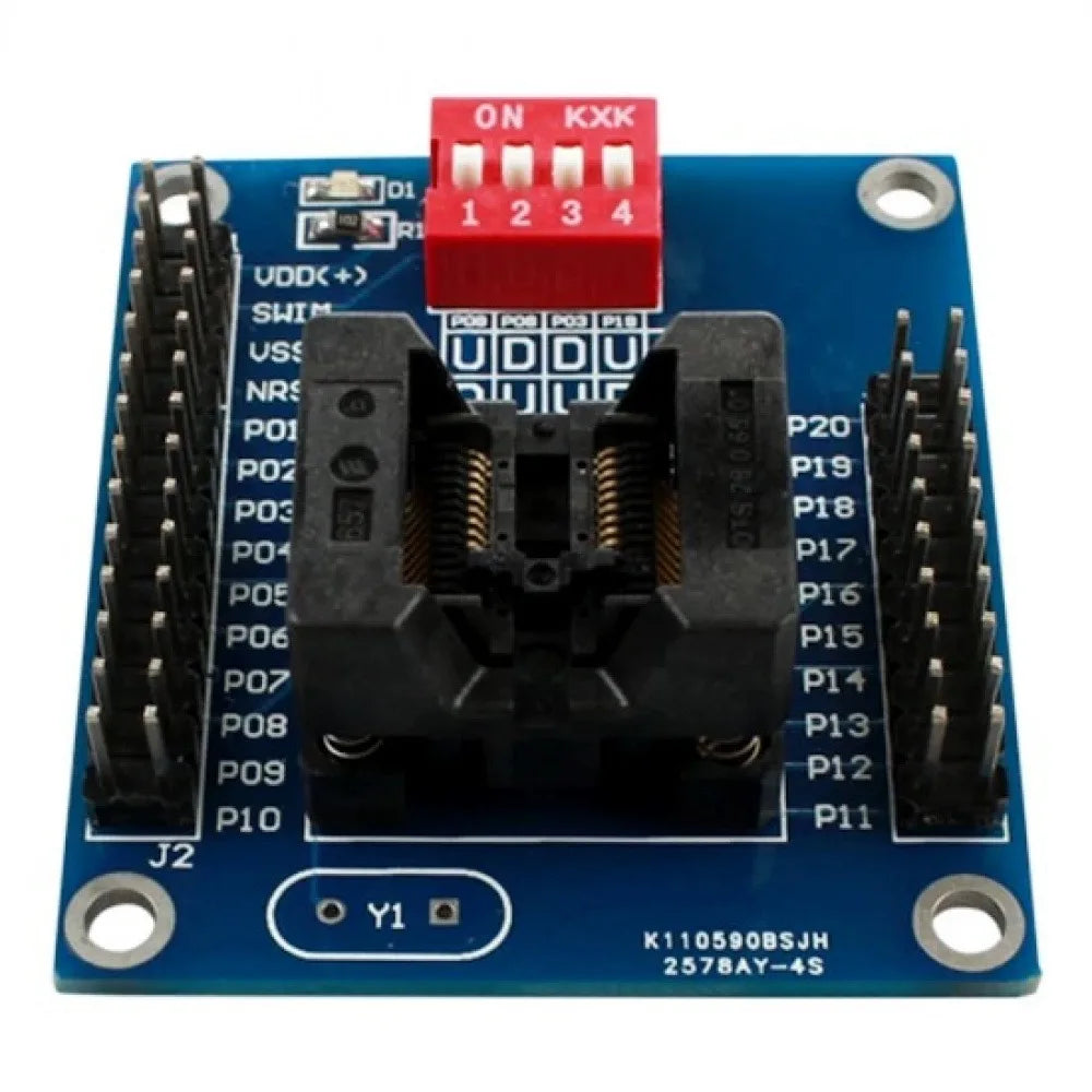 STM8S/STM8L TSSOP20 Burn Socket Test Socket Downloader Offline Programmer Programming Socket with Power Indicator Light Vue
