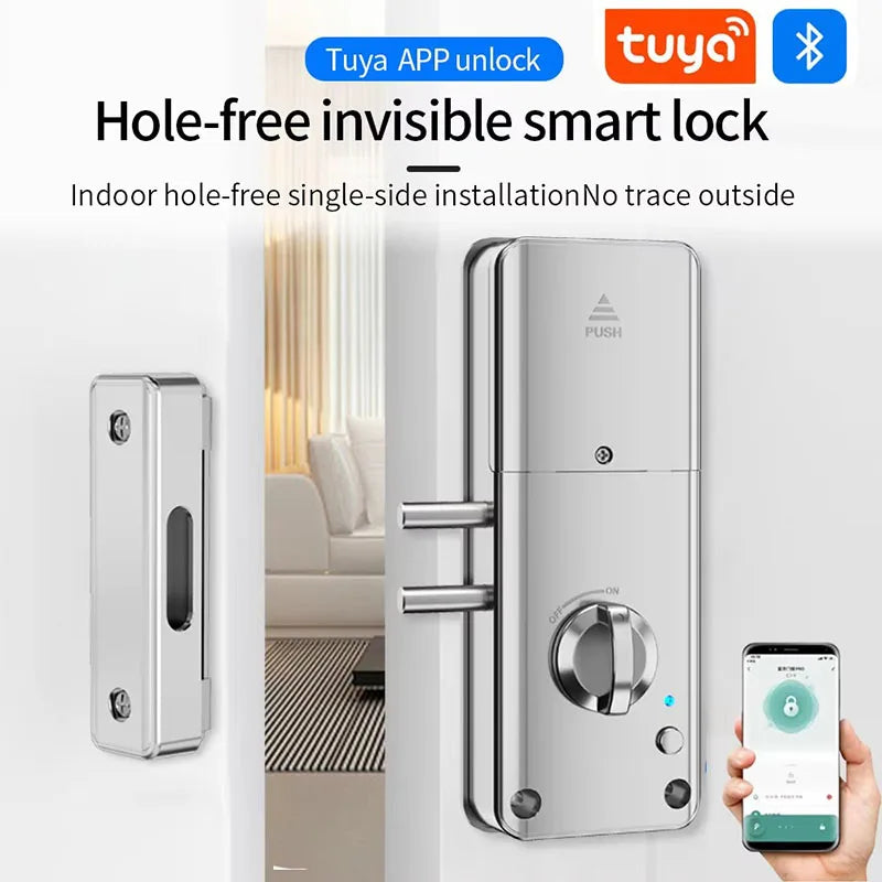 TTLOCK Punch-free Smart Invisible Lock Keyless IC Card Lock Supports Bluetooth Remote Control No-drill Hole Wooden Door Mortise Vue