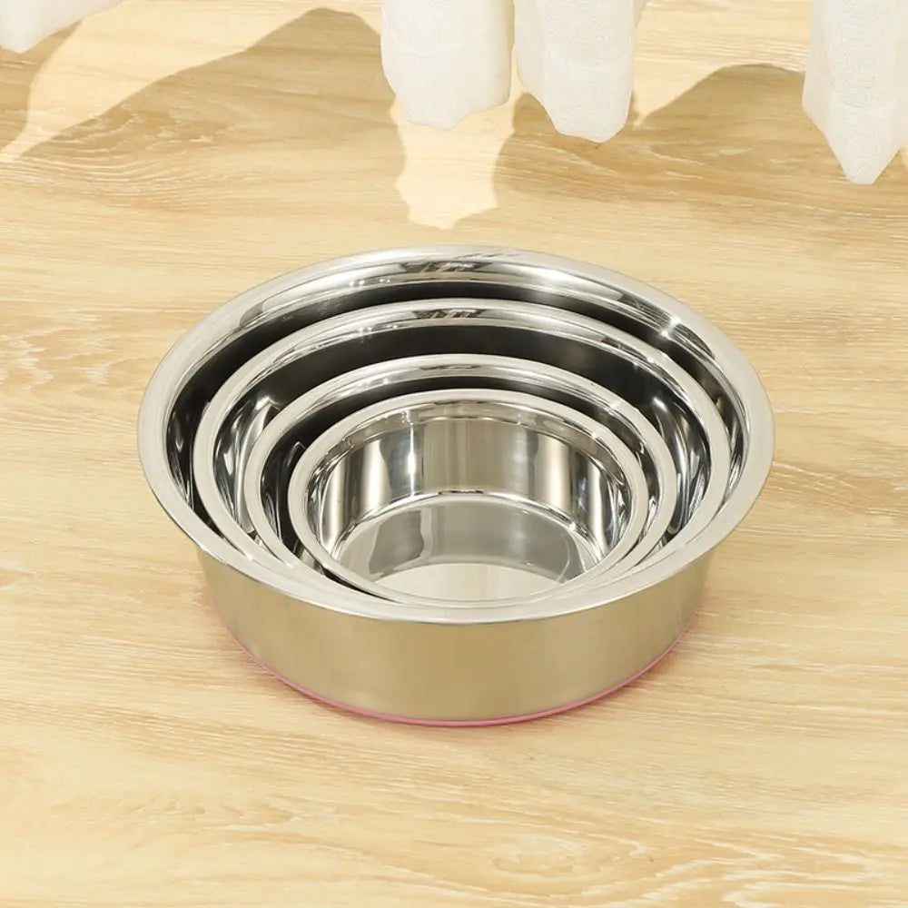 Silicone Bottom Dog Basin Anti-slip Stainless Steel Cat Dog Bowls Heat Resistant Extra Thick Cat Water Drinking Bowl Vue