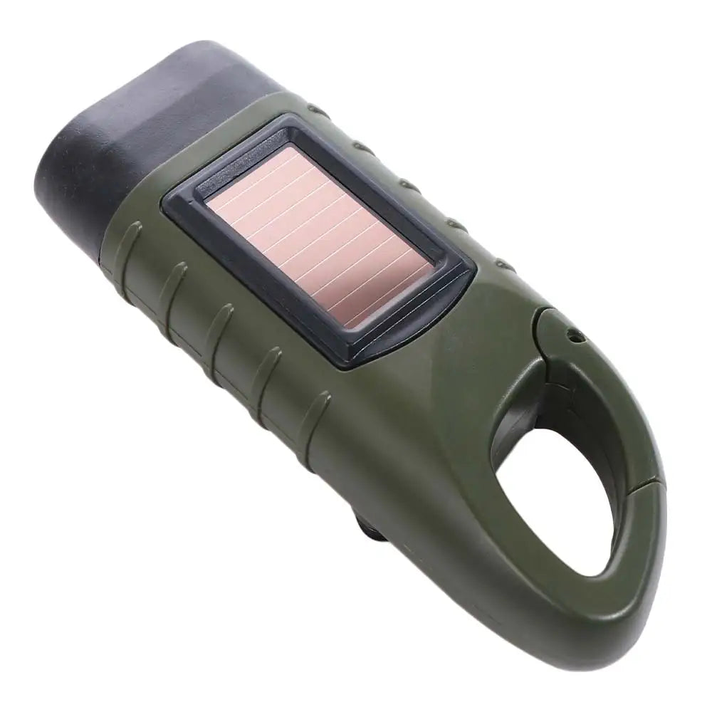 Hand Crank LED Flashlight Solar Powered Energy Saving Charging Torch Portable Rechargeable Outdoor Camping Flashlight Vue