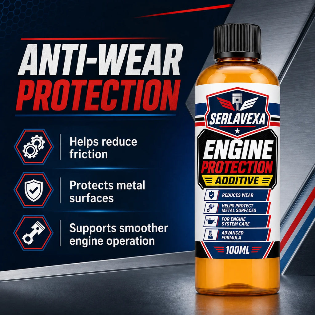 SERLAVEXA 100ml Engine Protection Additive for Car Motor Care, Helps Reduce Wear and Noise, Metal Surface Maintenance Formula Vue