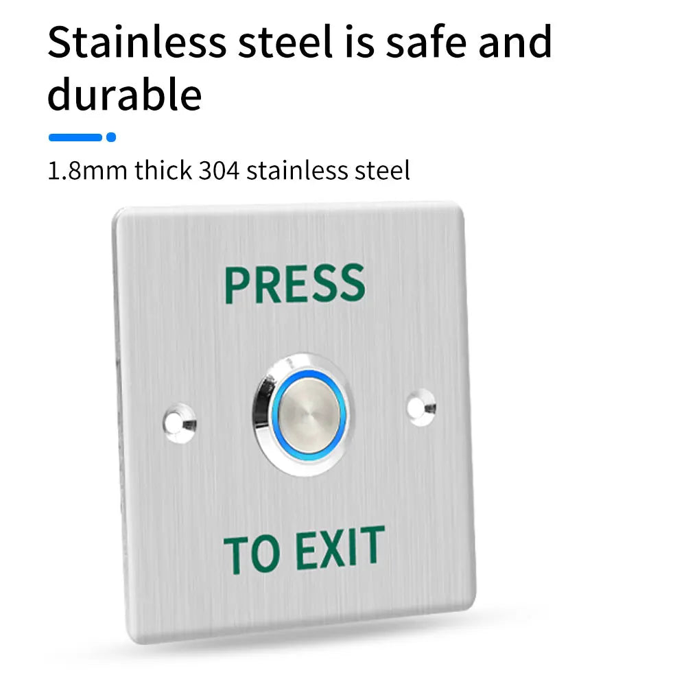Outdoor Metal Exit Button Release Switch IP68 Waterproof DIY Pattern Customizable for Door Lock System NO NC COM LED Lamp 12v24v Vue
