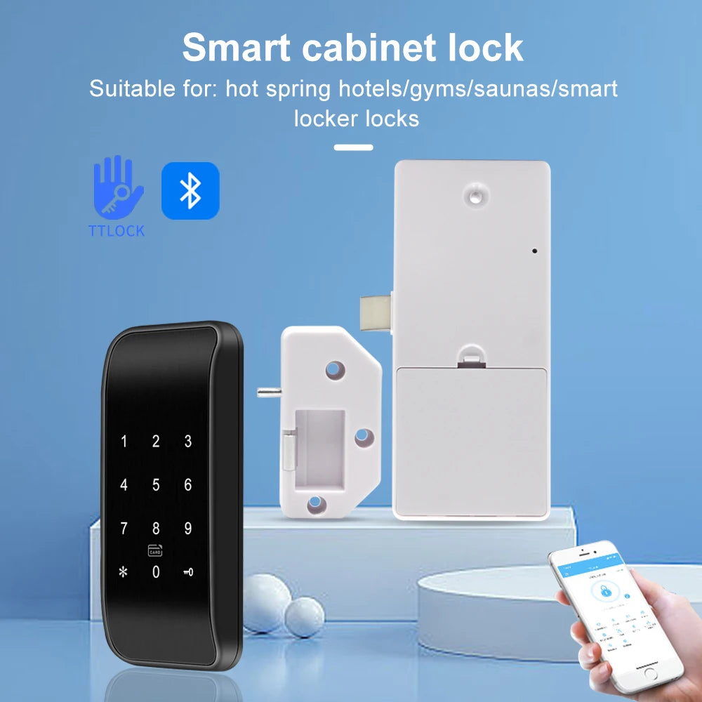 Fingerprint Smart Drawer Lock Electronic RFID 13.56MHz IC Cabinet Lock TTLock App Unlock Intelligent Keyless Sensor Install Easy Vue
