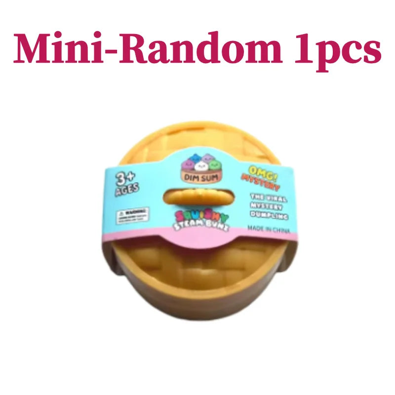 Mini Steamed Bun Squeeze Toy Simulation Bao Stress Relief Fidget Toy with Beads Sparkles Squishy Sensory Decompression Accessory Vue Random 1pcs