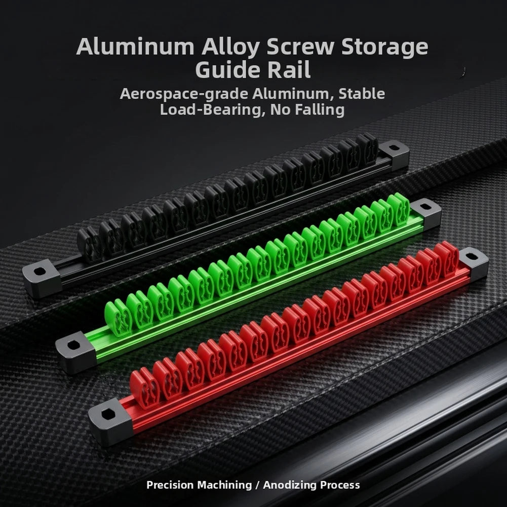 3-Pack Aluminum Screwdriver Holder Rail Rack – Workshop Organizer Tool Storage Rack Vue