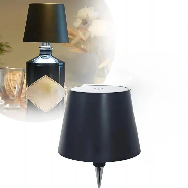USB Charge Bottle Table Lamp Touch Control of 3 Colors and Stepless Dimming Night Lamp Suitable for Bar Wine Bottles Desk Lights Vue