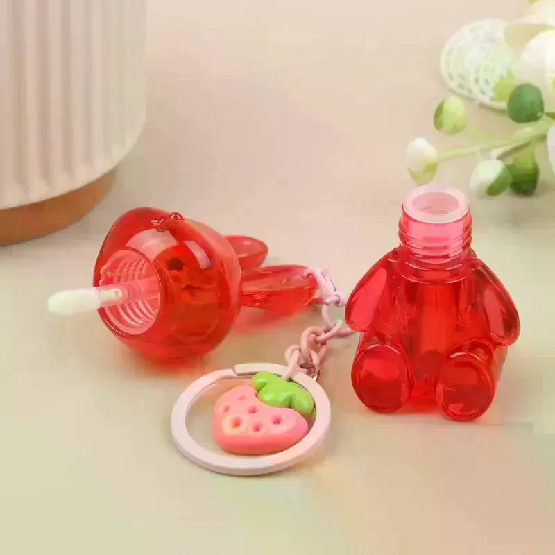 Empty Cute Bunny Shape Lip Gloss Tube Keychain Rabbit Refillable Lip Glaze Container Cosmetic Packaging Bottle With Pendant Vue