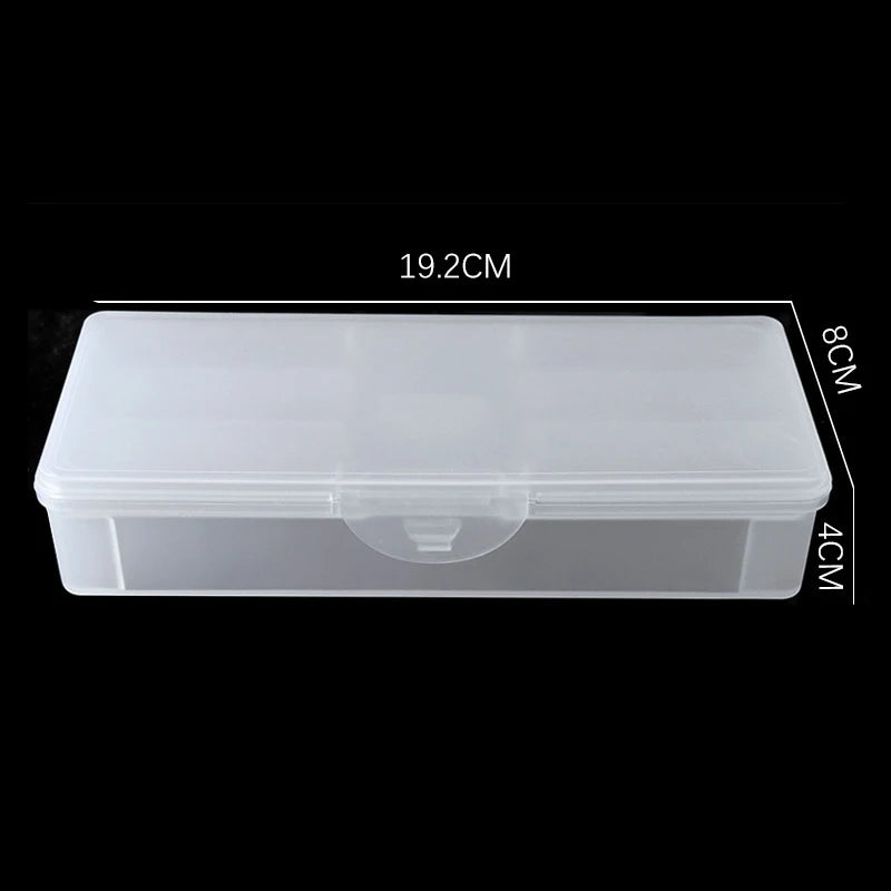 Double-layer Nails Art organizer box storage Tool Rectangle Storage Box Pen brush Polishing Nail Buffer Files Plastic Container Vue