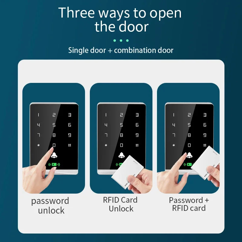 Access Control Card Reader 125Khz RFID Touch Backlight retardant Key Panel Access Control system Smart Lock Keypad Door Opener Vue