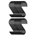 ABKW-24 Pack 6 Inch Large Heavy Duty S Hooks For Hanging, Non Slip Rubber Coated S Hooks,Steel Metal Hooks For Hanging Vue black
