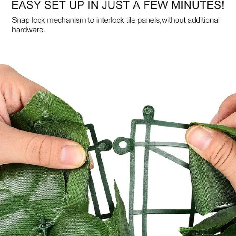 50X100cm Hedge Screen Artificial Ivy Privacy Fence Panel Realistic Green UV Resistant Leaf Wall for Outdoor Balcony Pool Fencing Vue