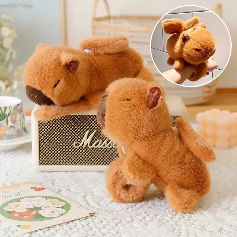 Lovely Capybara Animal Slap Snap Wrap Wristband Bracelet Plush Stuffed Animal Kawaii Kapibara Hand Ring Wristband Kid Funny Toys Vue
