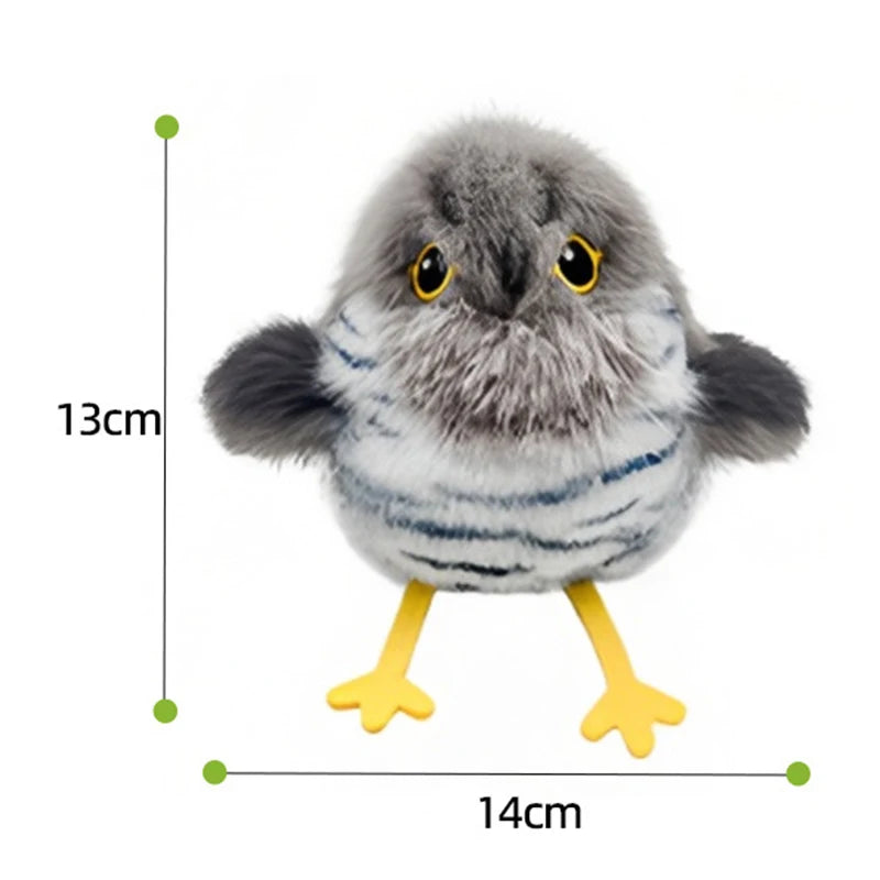 Cat Toys Rechargeable Flapping Bird Sparrow Lifelike Chirp Tweet Touch Activated Kitten Toy Interactive Cat Exercise Toys Vue