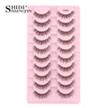 10 Pairs False Eyelashes Natural Look Soft Eyelash Extension 3D Mink Half Lashes Makeup Faux Cils Cat Eye Eyelashes Maquiagem Vue 10 Pairs Y2003