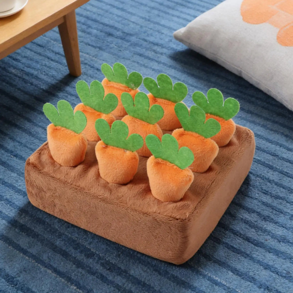 Interactive Snuffle Mat for Dogs Carrot Puzzle Feeding Mat Mental Stimulation Boredom Relief Slow Feeder for Puppy Training Vue