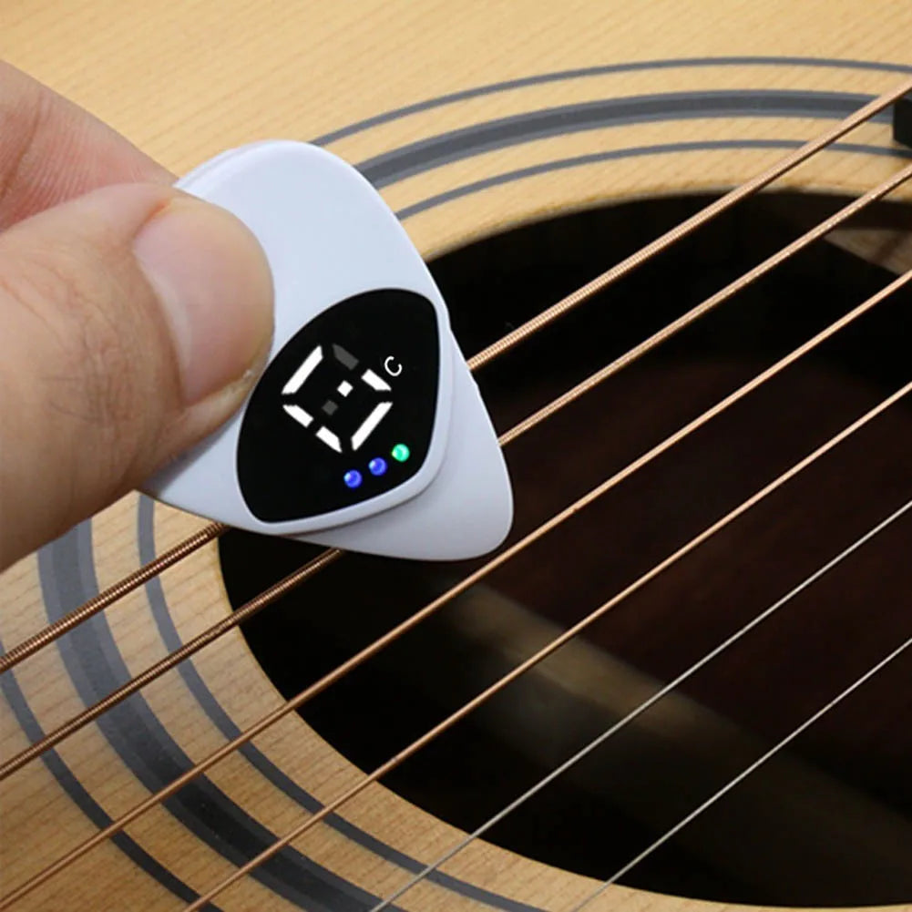 2-in-1 Guitar Picks Tuner Tunning For Acoustic Electric Guitar Bass Mandolin Muscial Instrument Accessories Guitar Tuner Vue