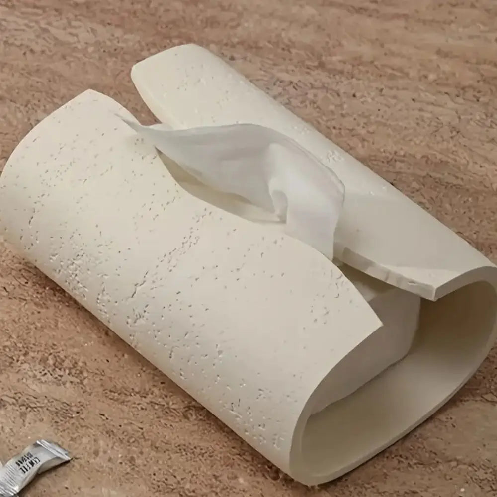 Rectangular Resin Tissue Box Imitation Cave Stone Design Vintage Artistic Napkin Holder Wear-resistant Decorative Vue