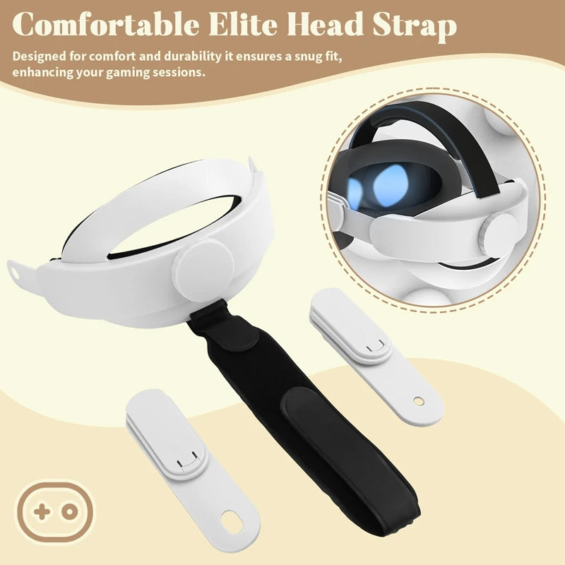 Hot-For Quest 3S Elite Head Strap With Host Protective Cover Controller Protector And Lens Cover For Quest 3S Accessories Vue As Shown
