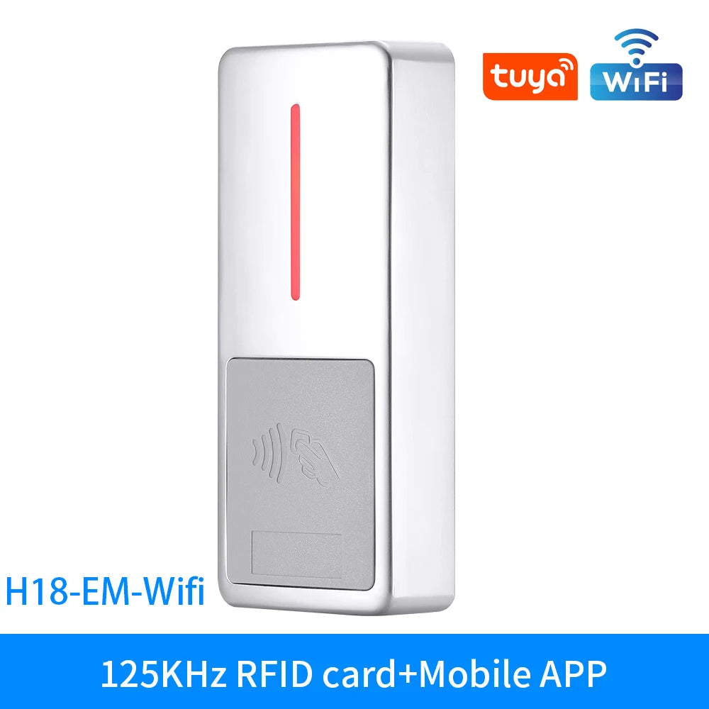 Smart life 2.4G WIFI IP67 Waterproof WG input/output Anti-Vandal Temporary 10000 User Remote Unlock 125Khz/13.56MHZ RFID Card Vue H18-EM-WiFi