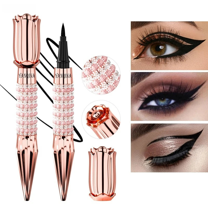 Yanqina Precision Liquid Eyeliner Pen - Long-Lasting, Waterproof, Smudge-Proof, Quick-Drying Black Eyeliner with a Shiny Design Vue 8691 Normal