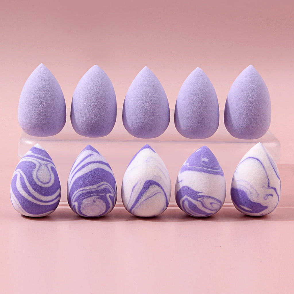 10 PC Quick Set Foundation Concealer Water Drop Makeup Sponge Set - Complete Set. Soft, Elastic, and Skin-Friendly Sponge Materi Vue