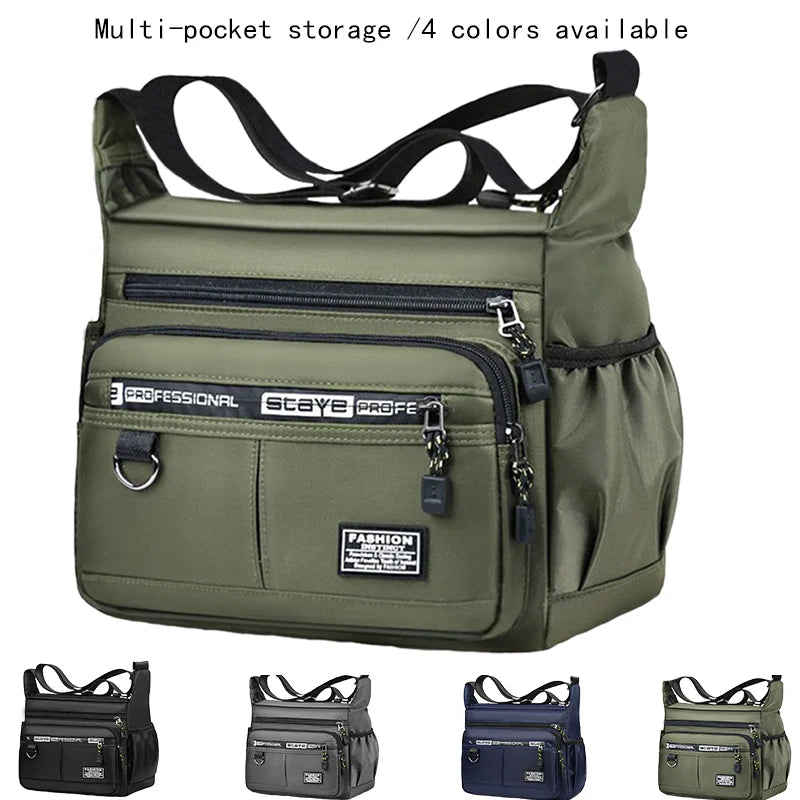Men's Cross-body Bag Multi-layered Pockets Adjustable Shoulder Strap