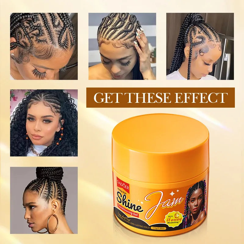 113g Sadoer Styling Hair Gloss Gel, with a Refreshing and Non-Sticky Texture, Rich in Ingredients Such as Beeswax, Tocopherol, and Honey Extracts, Easy to Style Hair Details, Allowing You to Change Your Hairstyle at Will and Vue