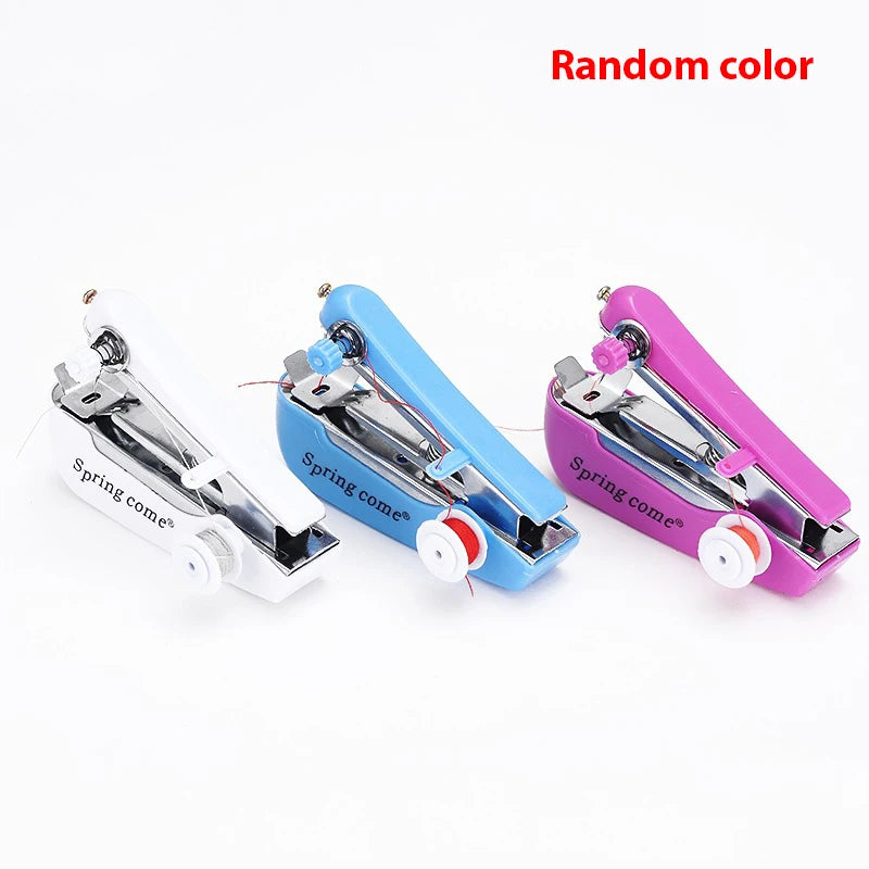 Random Mini Sewing Machine Needlework Cordless Handheld Clothes Vue random color 1pc