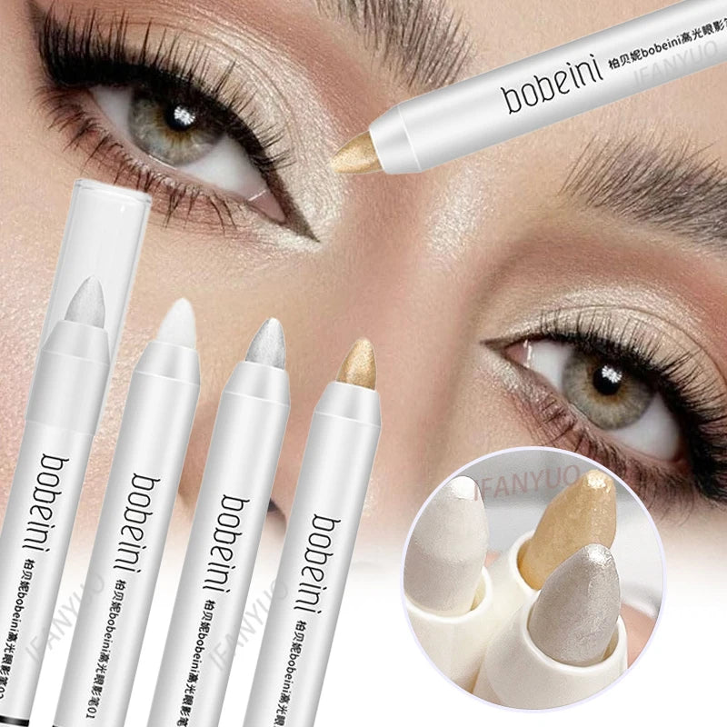 1-3pc Highlighter Brightening Silkworm Pen Pearlescent Matte Eyeshadow Pencil Makeup Eye Makeup Long-lasting Pearlescent Stick Vue