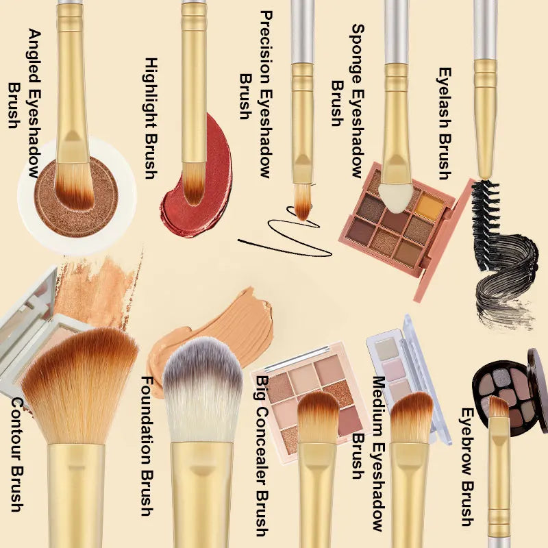 6/13Pcs Professioanl Makeup Brushes Soft Fluffy Cosmetics Foundation Blush Powder Eyeshadow Blending Lip Eyeline Beauty Tools Vue
