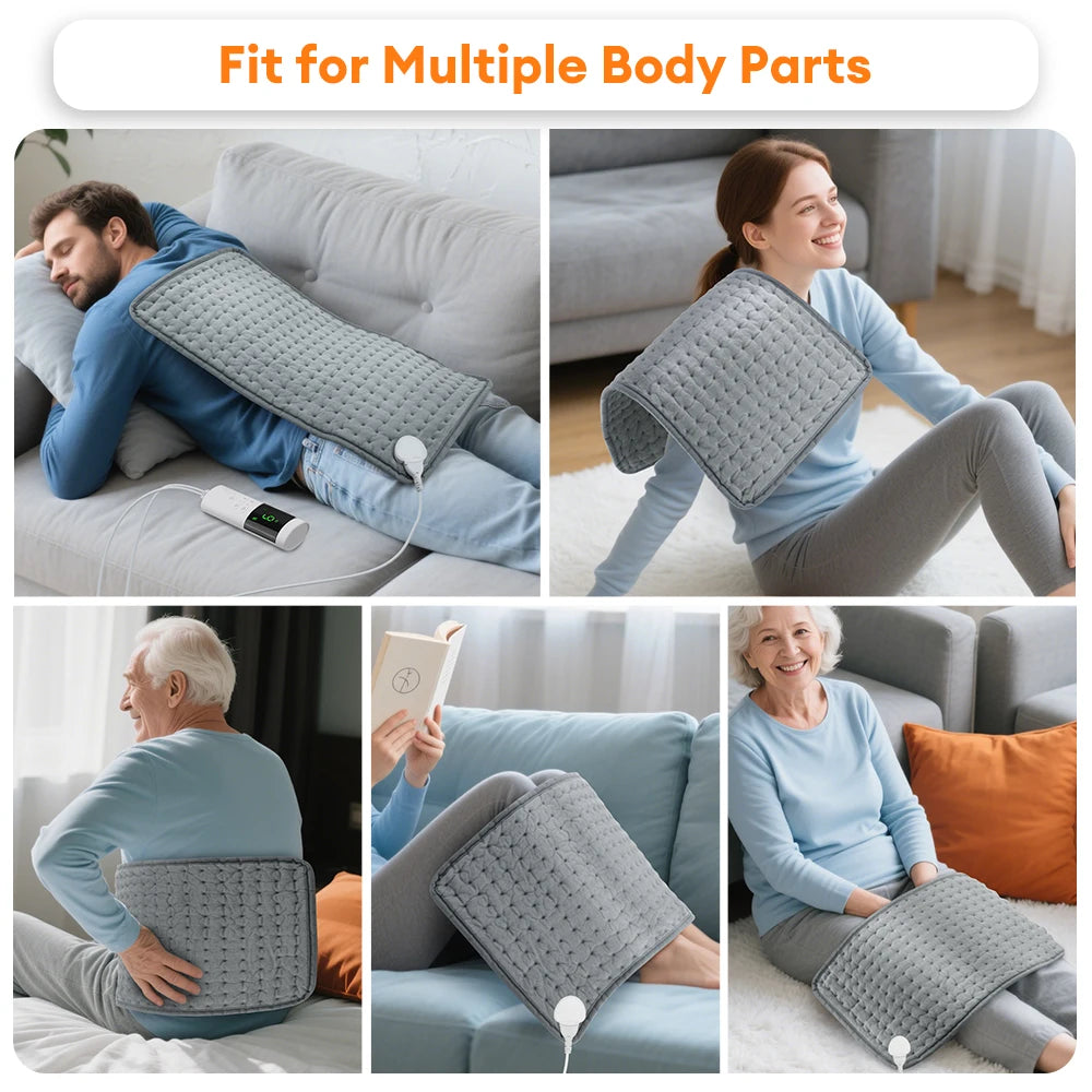 Electric Heating Pad 30×60cm | 9 Levels, Timer, Washable Electric Heating Pad Vue