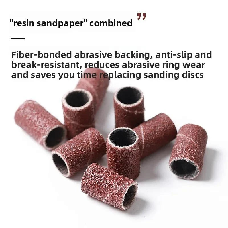 10 30 50 100Pcs Professional Sanding Cap Bands 80 120 180 240 Grit For Electric Manicure Machine Nail Drill Accessories Vue
