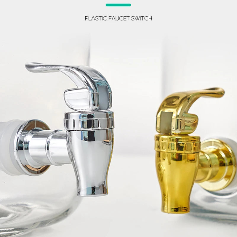2L Glass Wine Bottle Faucet Replacement Wine Water Tank Spigot for Home Restaurant Party Bar Vue