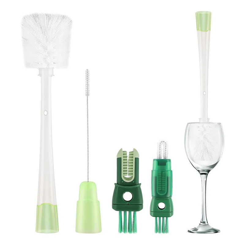 5 In 1 Water Bottle Brushes For Cleaning, Easily Cleans The Cup Mouth, Lid, Bottom, And Straw, Bottle Cleaning Toolsabkw Vue